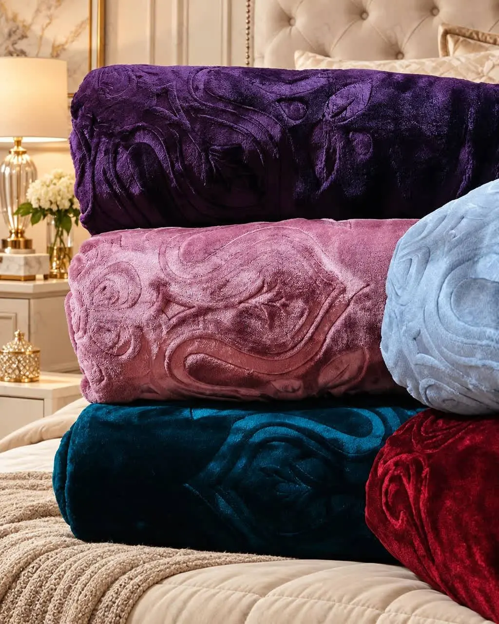 پتو راشل دونفره طرح کلاسیک